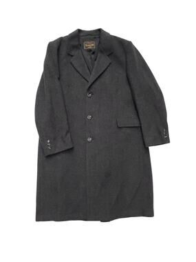 Vintage Botany 500 Coat Old Money Quiet Luxury Gray Wool Overcoat Topcoat 44R